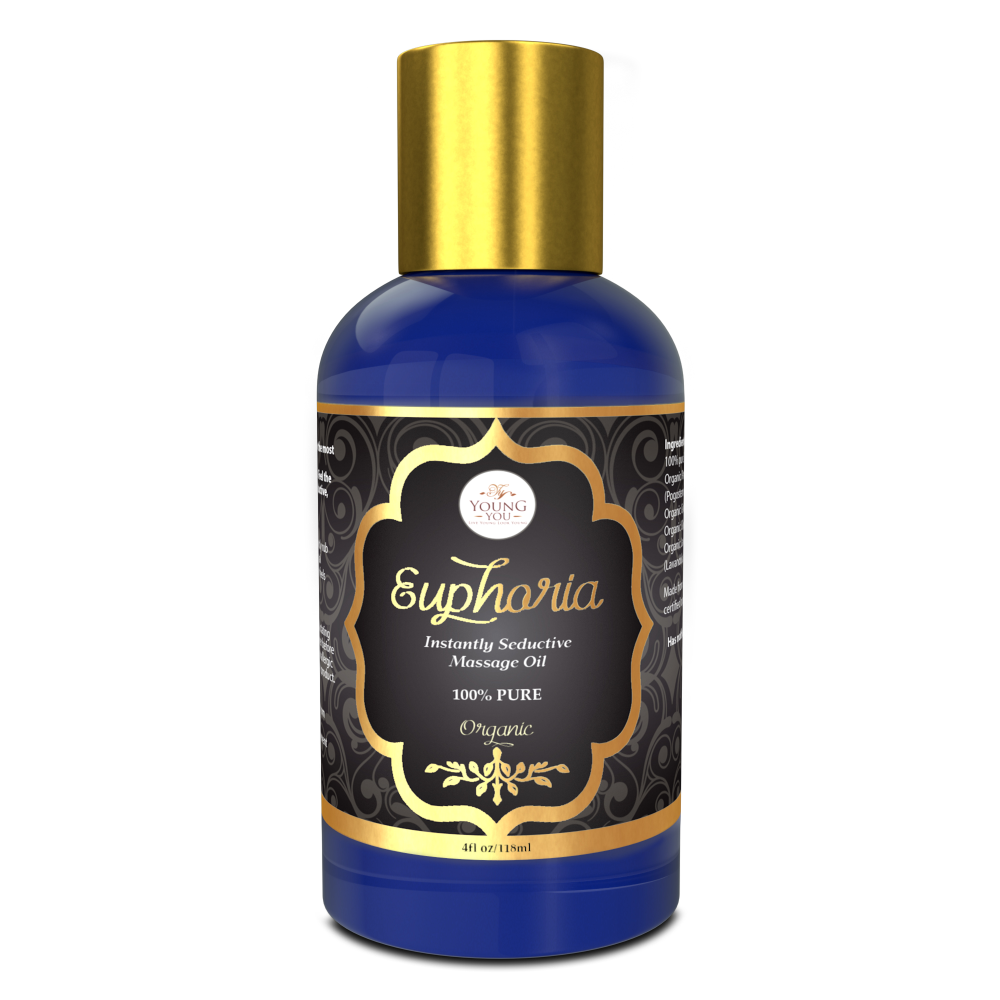 Euphoria Sensual Massage Oil - Silky Smooth Lubricant Sex Oil for Warming Sensual Massage
